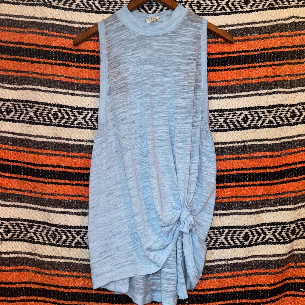 we the free blue sheer long top
